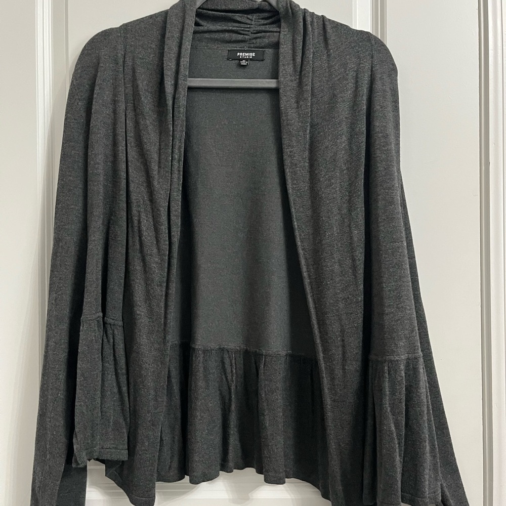 Premise Charcoal Open-Front Cardigan